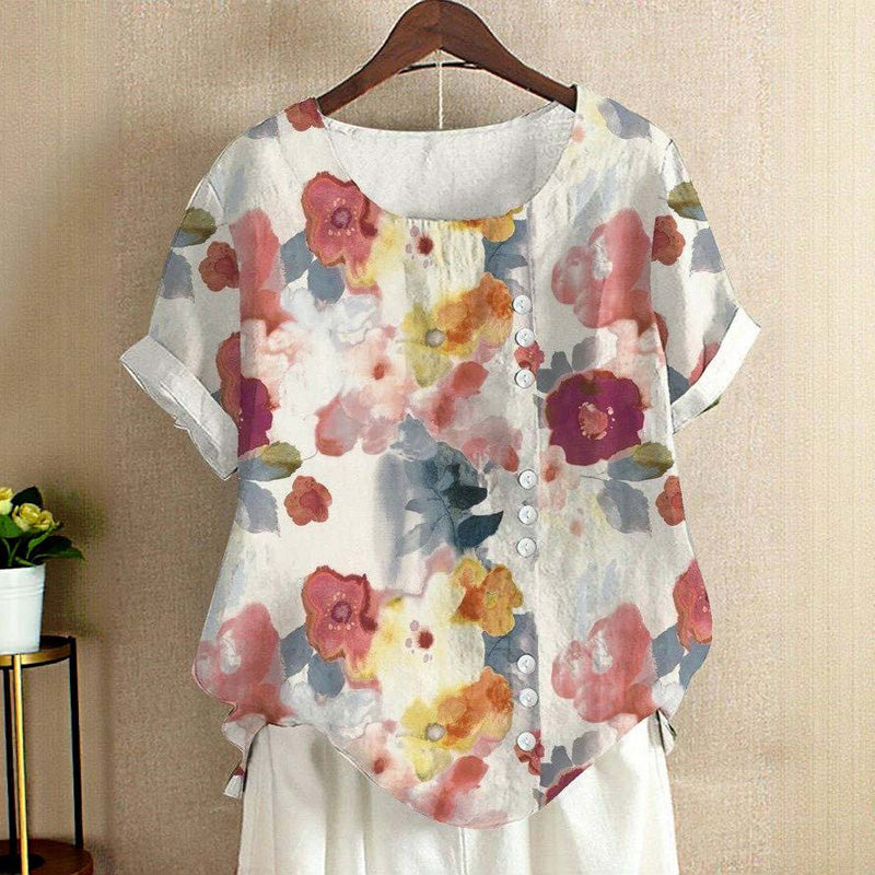 Madeline Blouse-Elbow sleeve-Retro Candy floral
