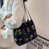 Vintage Geborduurde Tas Met Bloemen