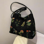 Vintage Geborduurde Tas Met Bloemen