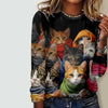 Creatief T-Shirt Met Kattenprint