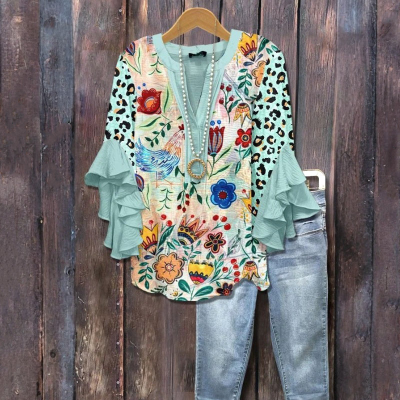 Casual Blouse Met Geometrische Print