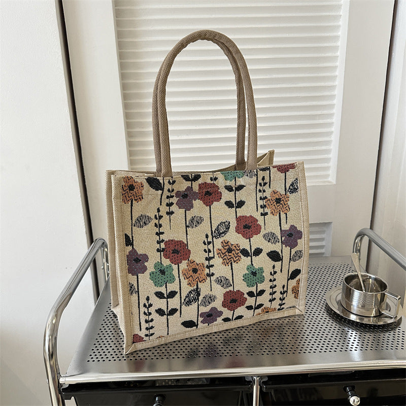 Vintage Tas Met Bloemmotief