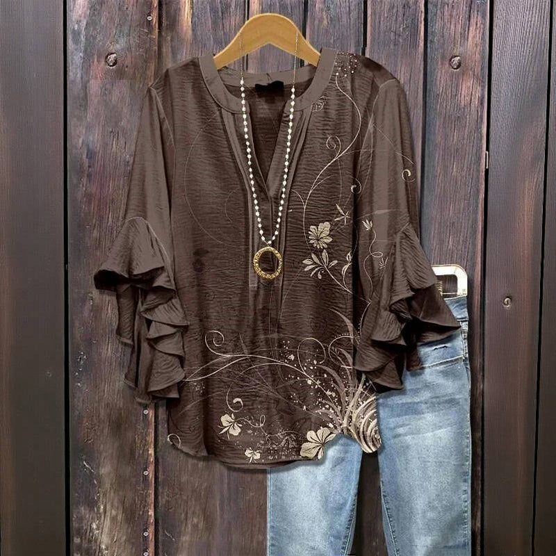 Vintage Bloemenprint Blouse