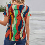 Kleurrijk T-Shirt Met Abstracte Print