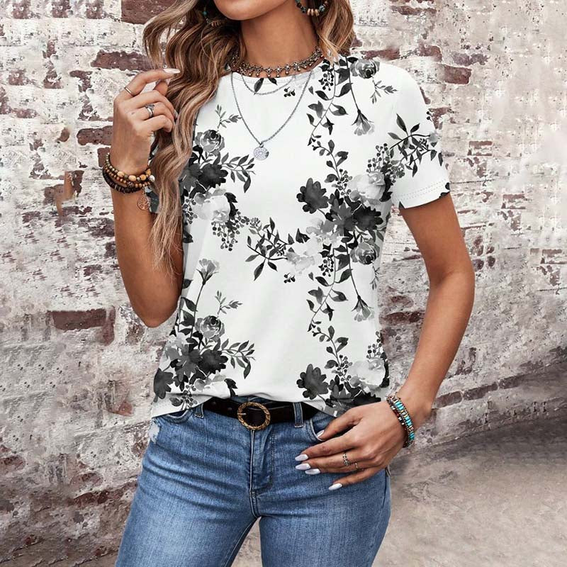 Vintage T-Shirt Met Bloemenprint