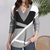 【Lange Mouwen】Casual Blouse Met Kleurblokken