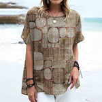 Vintage T-Shirt Met Geometrische Print