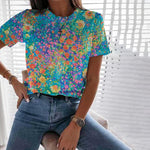 Kleurrijk T-Shirt Met Bloemenprint