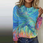 Casual T-Shirt Met Abstracte Print