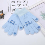 Warme Handschoenen Met Kattenpatroon