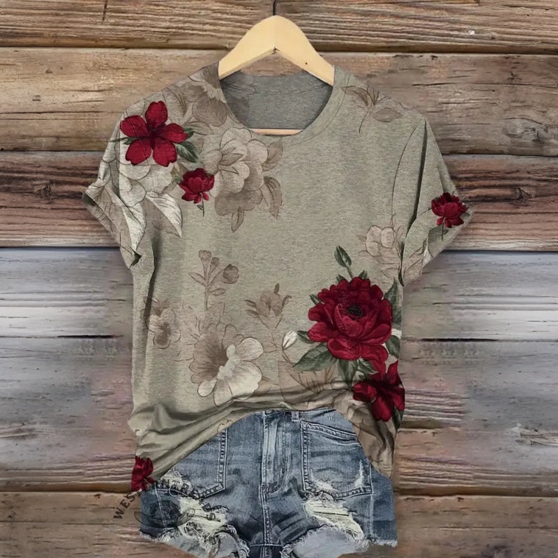 Vintage Blouse Met Print