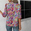 Kleurrijke Blouse Met Abstracte Print