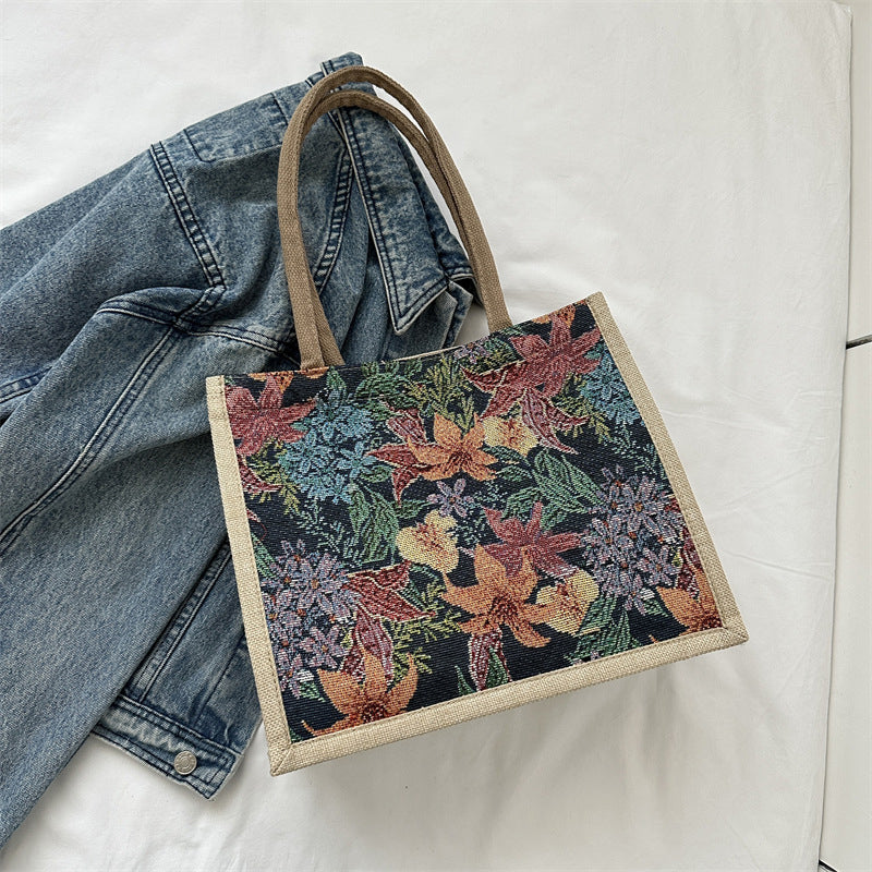 Vintage Tas Met Bloemmotief