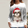 Kerst Sweatshirt Met Hondenprint