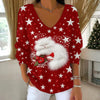 Kerst T-Shirt Met Kattenprint