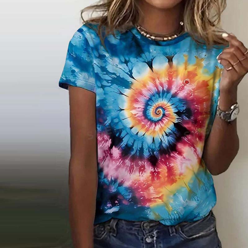 T-Shirt Met Vintage Abstracte Print