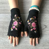 Warme Handschoenen Met Bloemenborduursel