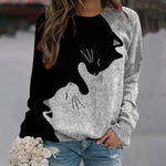 Creatief Sweatshirt Met Kattenprint