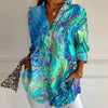 Vintage Abstract Print Blouse