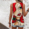 Casual Tanktop Met Abstracte Print