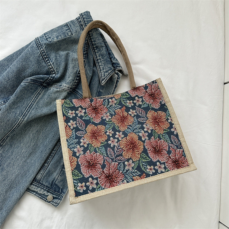 Vintage Tas Met Bloemmotief