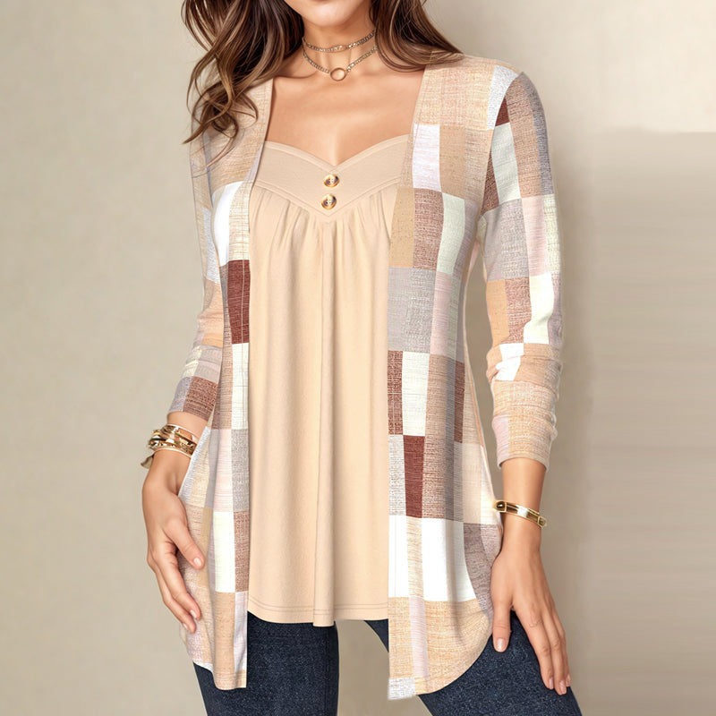 Elegante Geruite Blouse