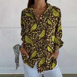 Vintage Blad Print Blouse