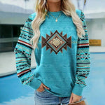 Vintage Geometrische Print Sweatshirt