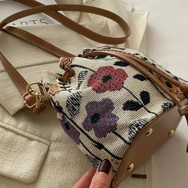 Vintage Tas Met Bloemmotief