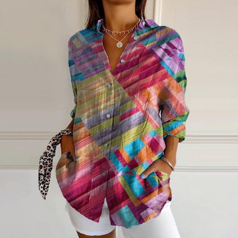 Kleurrijke Geometrische Print Blouse