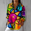 Kleurrijke Abstracte Print Blouse