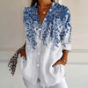 【Lange Mouwen】Vintage Blouse Met Bladprint