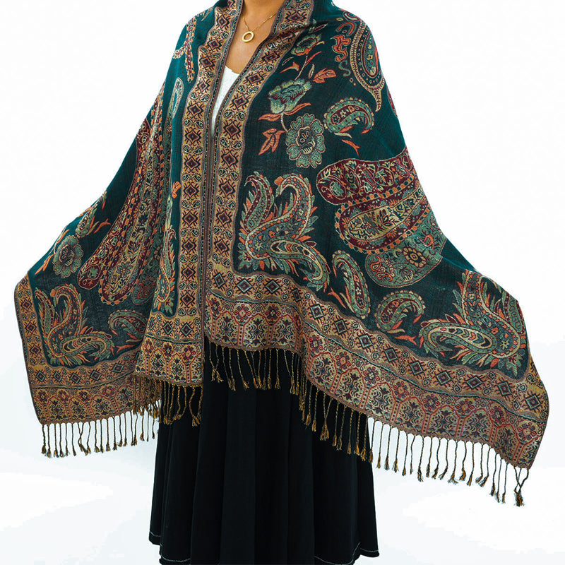 Vintage Sjaal Met Etnische Print