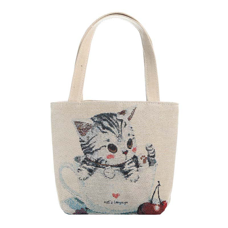 Casual Tas Met Kattenpatroon