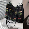 Vintage Geborduurde Tas Met Bloemen