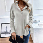 Casual Effen Kleur Sweatshirt