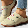 Vintage Geborduurde Pantoffels Met Bloemen