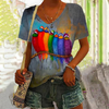 Abstracte Vogel Kleurrijke T-Shirt