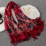 Vintage Etnische Geborduurde Sjaal