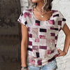 Casual Abstract Geruit T-Shirt