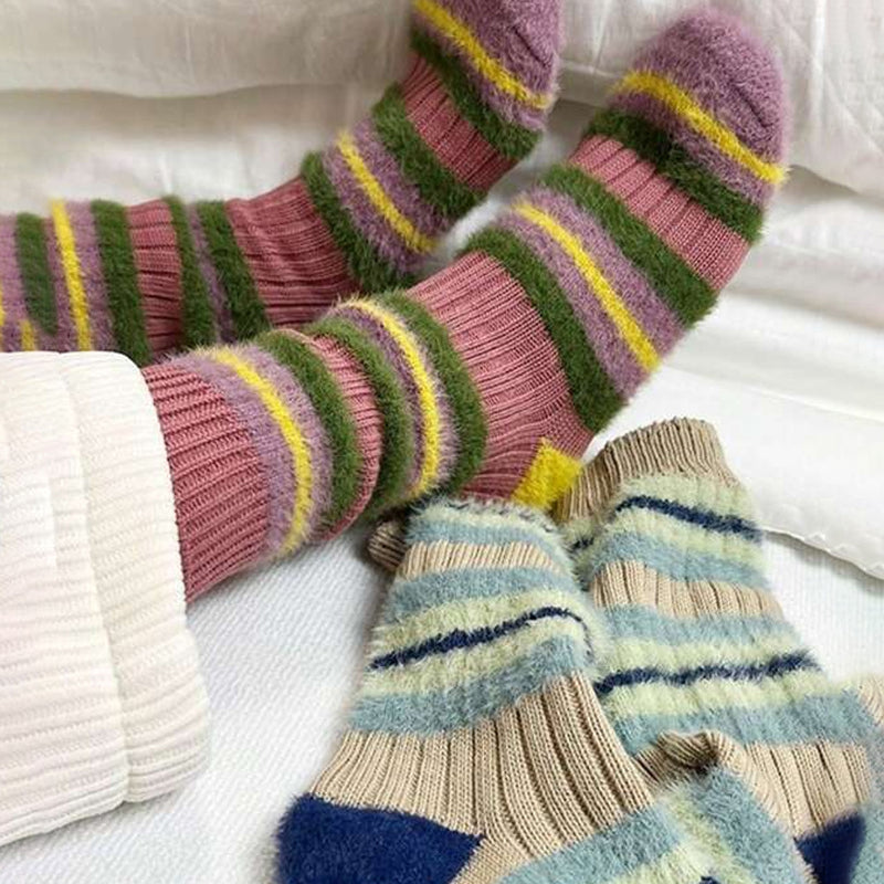 Vintage Warme Gestreepte Sokken