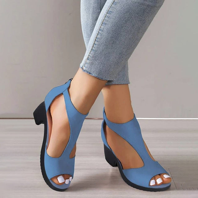 Damesschoenen zomer kitten heel sandalen dikke suè Damesschoenen zomer kitten heel sandalen dikke suè