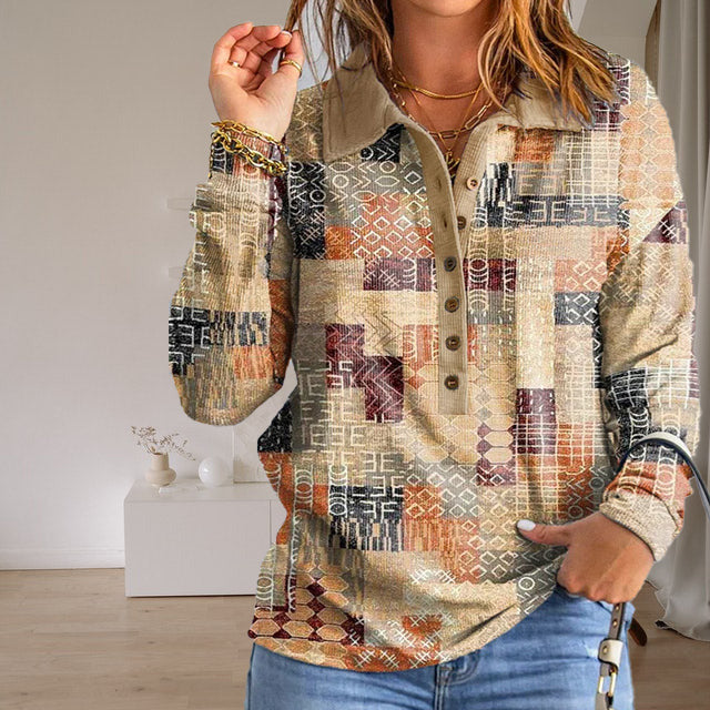 Casual Sweatshirt Met Geometrische Print