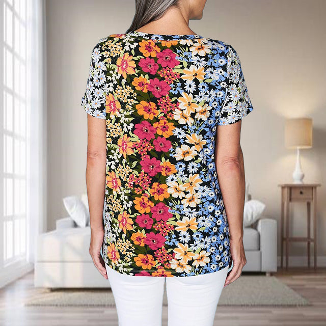 Kleurrijk T-Shirt Met Bloemenprint