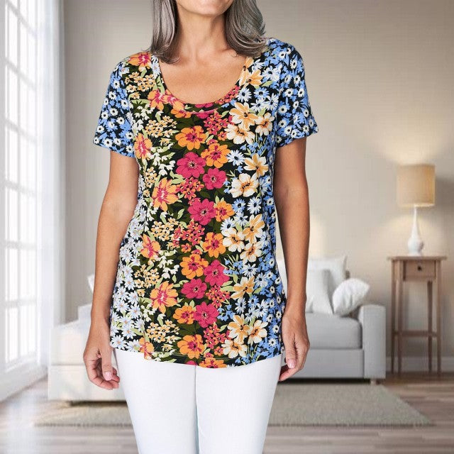 Kleurrijk T-Shirt Met Bloemenprint