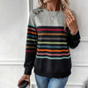 Casual Kleurrijk Gestreept Sweatshirt