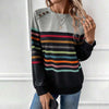 Casual Kleurrijk Gestreept Sweatshirt