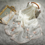 Vintage Sjaal Met Bloemenborduurwerk