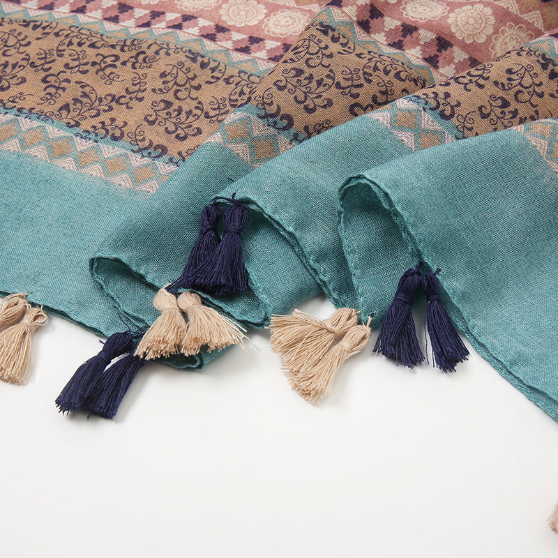 Vintage Gebloemde Sjaal