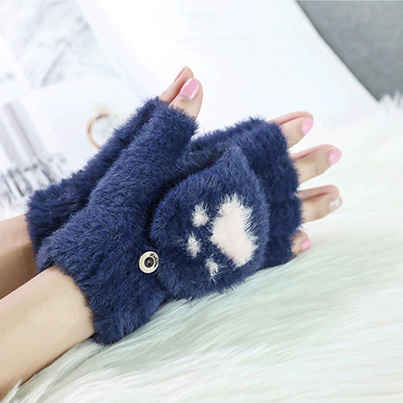 Warme Handschoenen Met Kattenpootafdruk